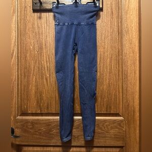 FP Movement by Free People Navy Ribbed High-Waist Leggings
